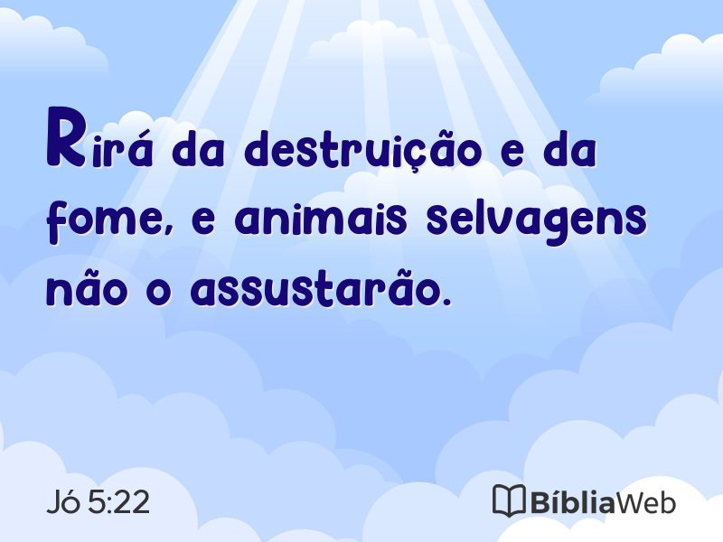 Jó 5:22 em imagem para compartilhar