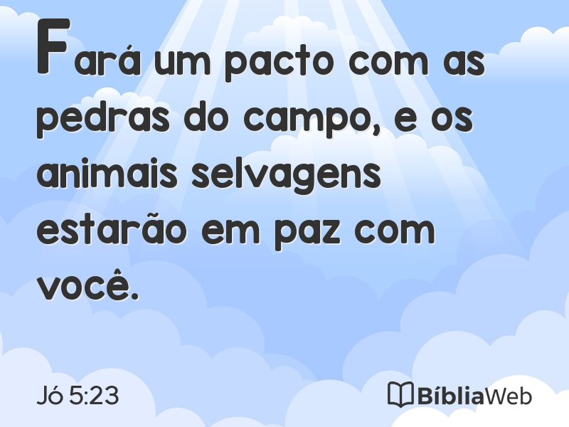Jó 5:23 em imagem para compartilhar