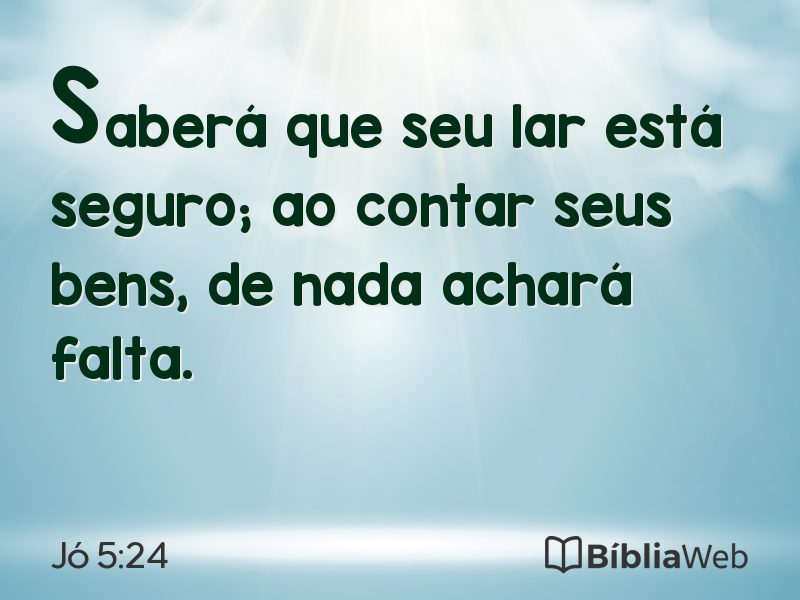 Jó 5:24 em imagem para compartilhar
