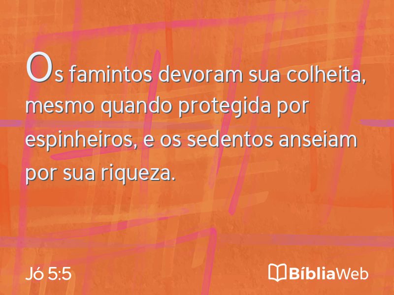 Jó 5:5 em imagem para compartilhar