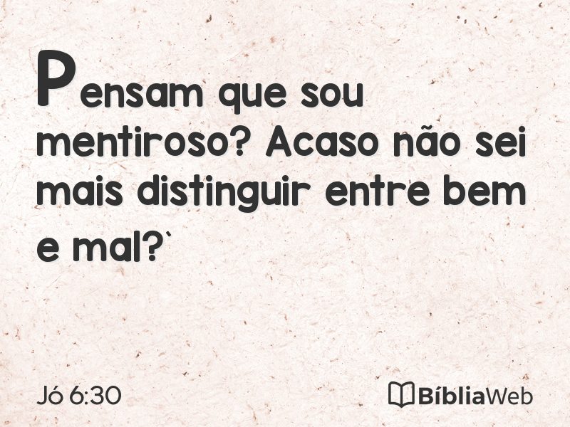 Jó 6:30 em imagem para compartilhar