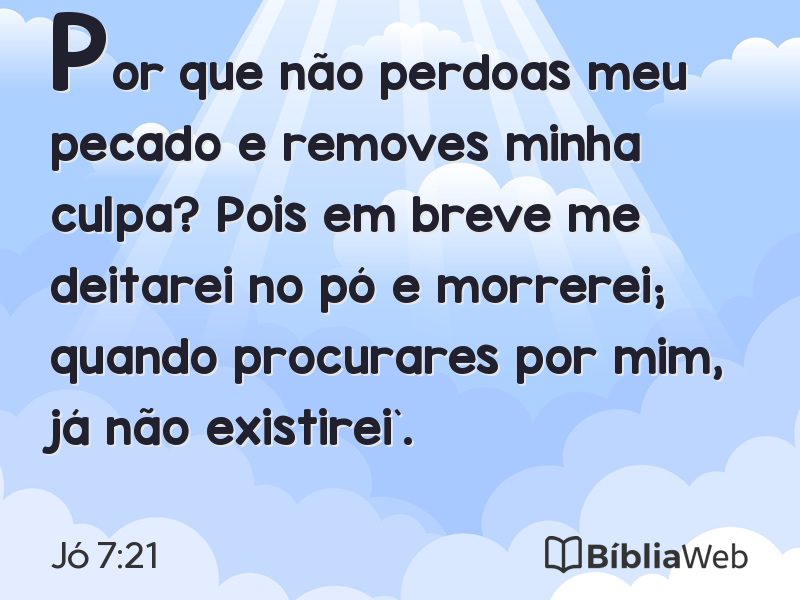 Jó 7:21 em imagem para compartilhar