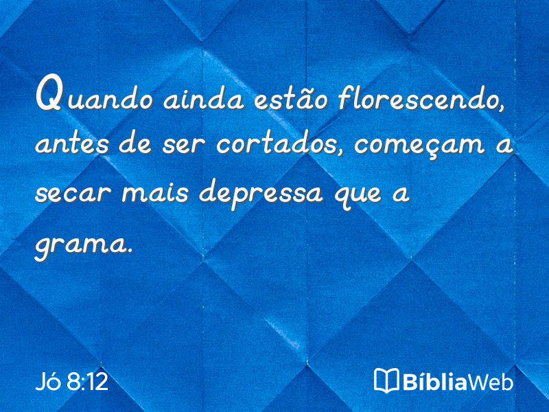 Jó 8:12 em imagem para compartilhar