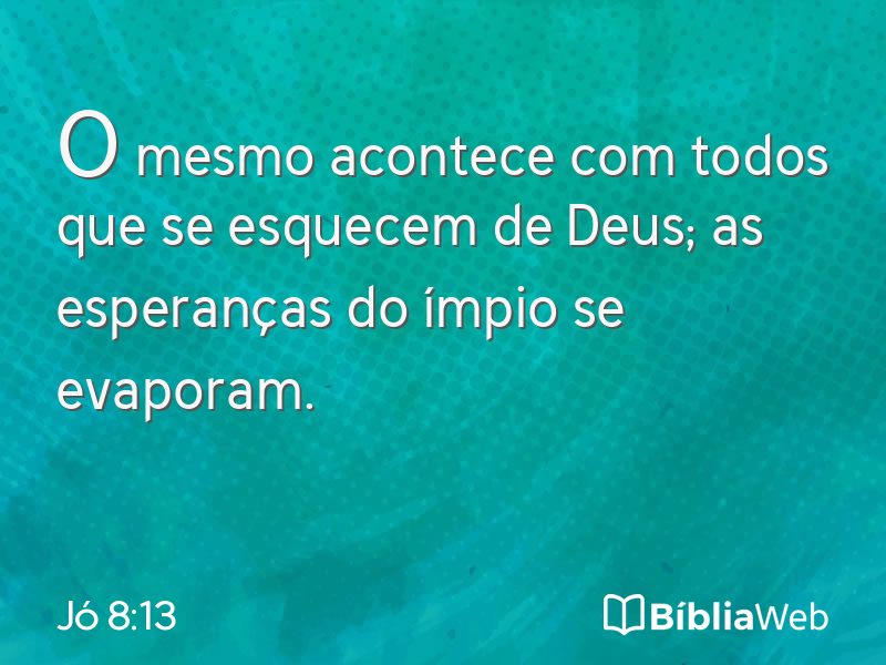 Jó 8:13 em imagem para compartilhar