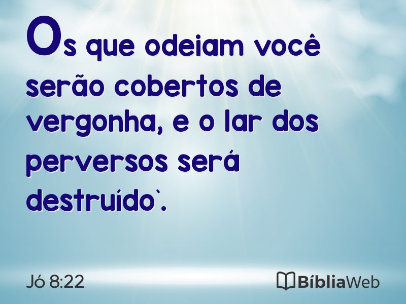 Jó 8:22 em imagem para compartilhar