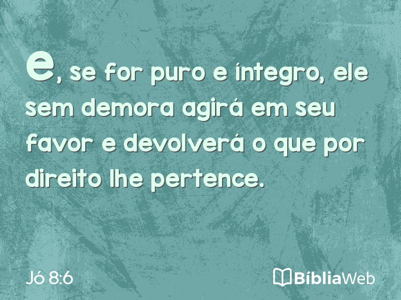 Jó 8:6 em imagem para compartilhar