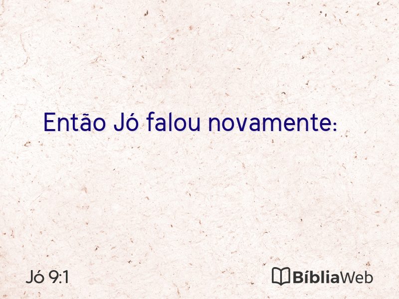 Jó 9:1 em imagem para compartilhar
