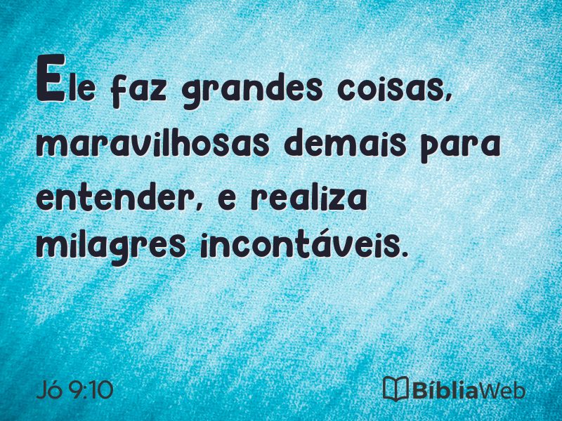 Jó 9:10 em imagem para compartilhar