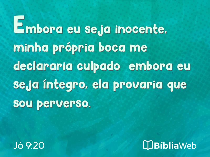 Jó 9:20 em imagem para compartilhar