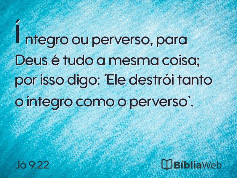 Jó 9:22 em imagem para compartilhar