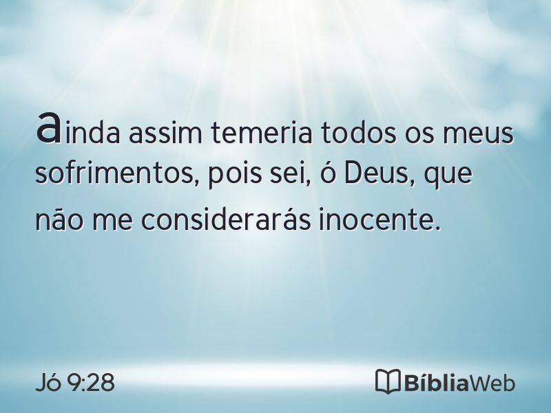 Jó 9:28 em imagem para compartilhar