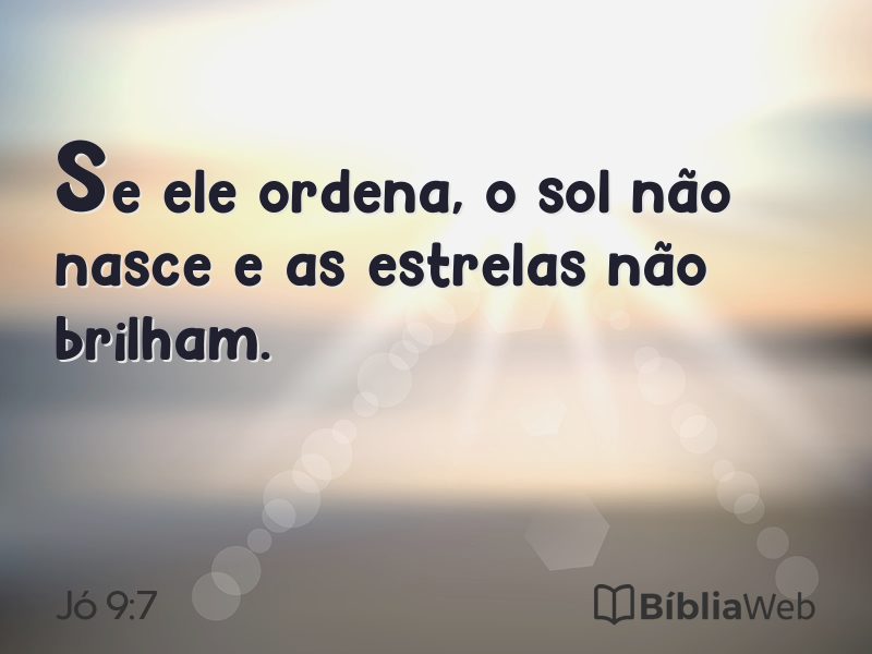 Jó 9:7 em imagem para compartilhar