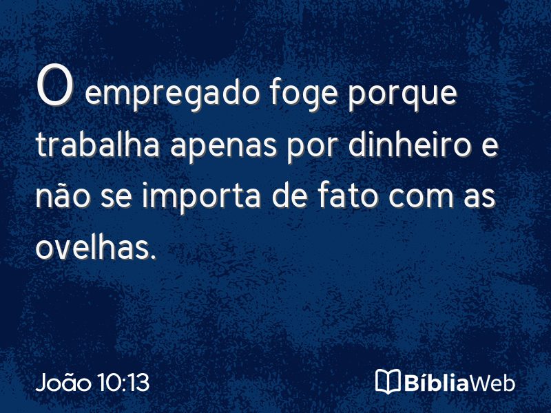 João 10:13 em imagem para compartilhar