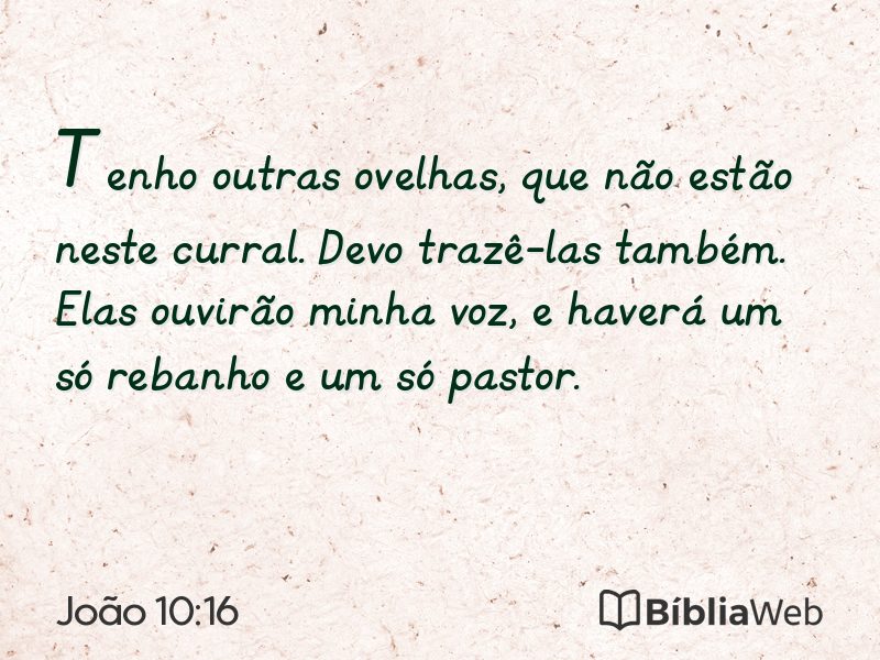 João 10:16 em imagem para compartilhar