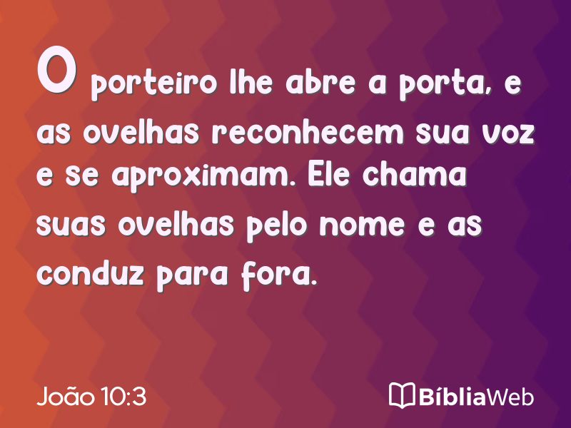 João 10:3 em imagem para compartilhar