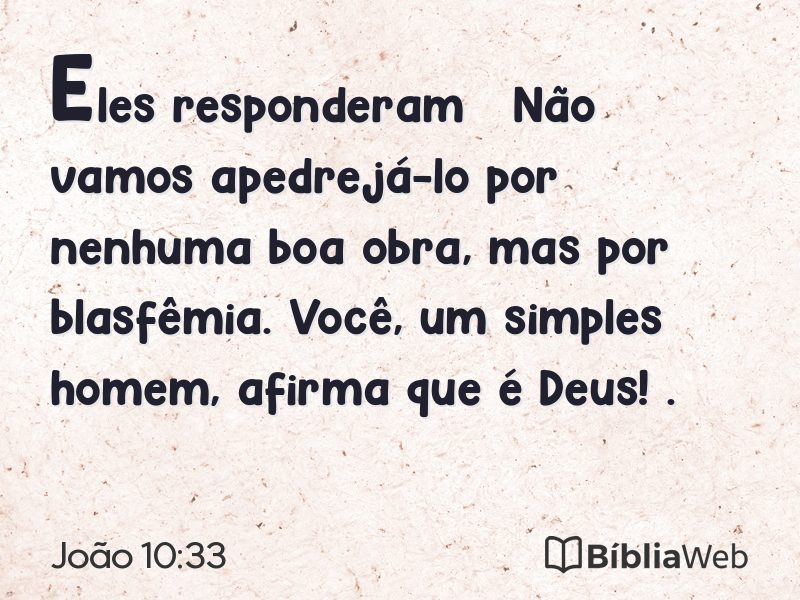 João 10:33 em imagem para compartilhar