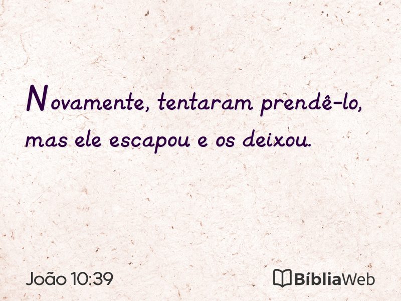 João 10:39 em imagem para compartilhar