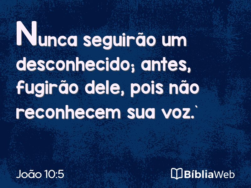 João 10:5 em imagem para compartilhar