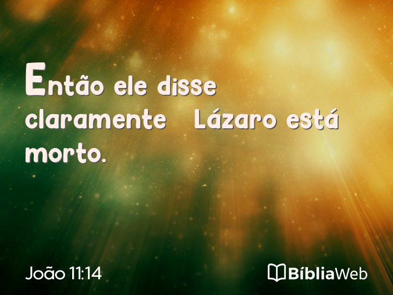 João 11:14 em imagem para compartilhar