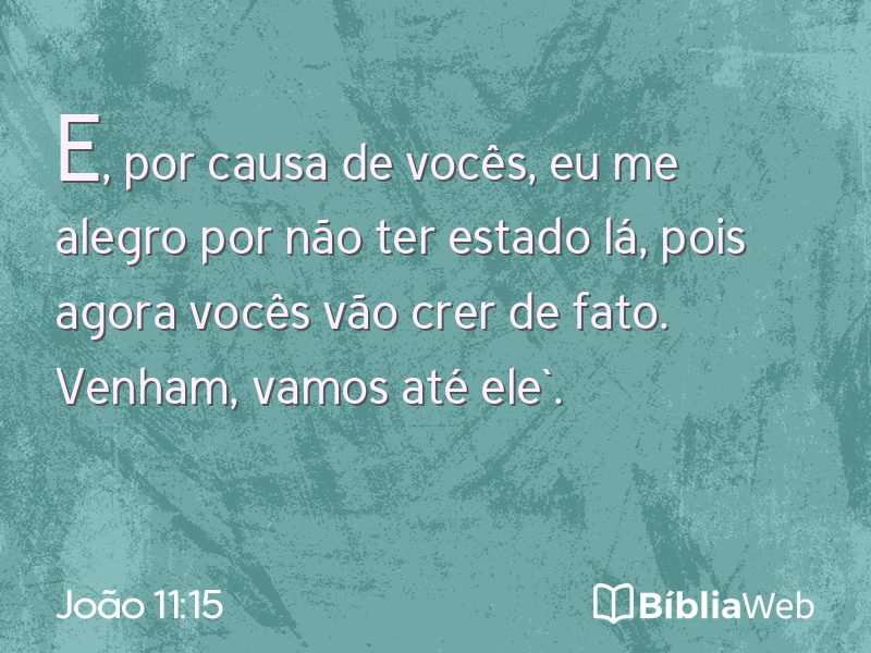 João 11:15 em imagem para compartilhar