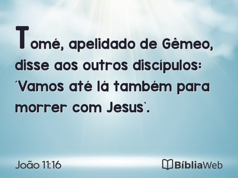 João 11:16 em imagem para compartilhar
