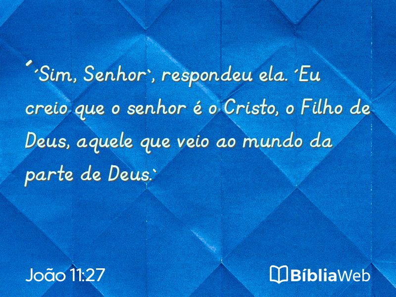 João 11:27 em imagem para compartilhar