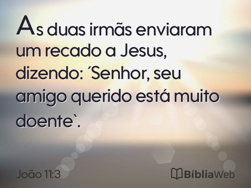 João 11:3 em imagem para compartilhar