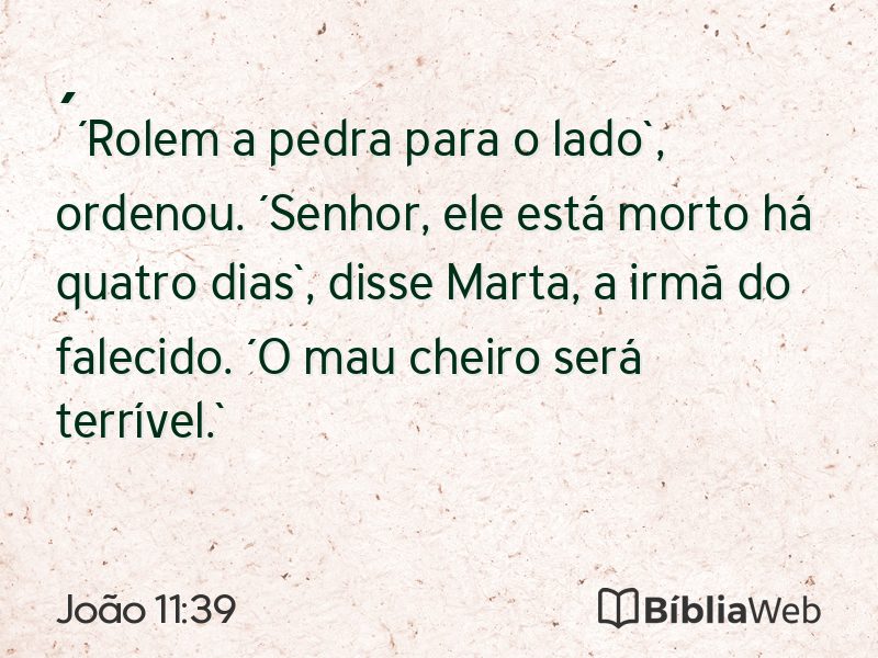 João 11:39 em imagem para compartilhar