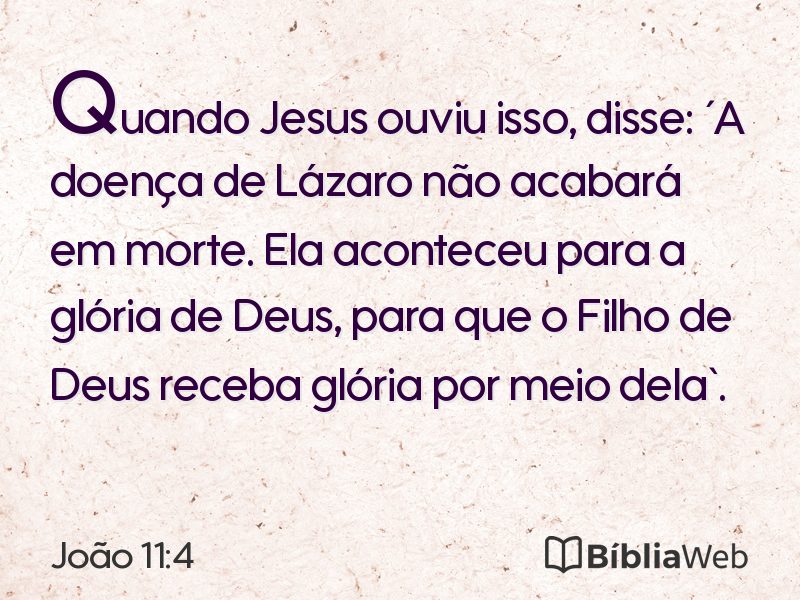 João 11:4 em imagem para compartilhar