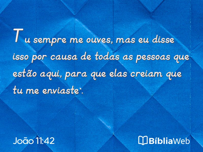 João 11:42 em imagem para compartilhar