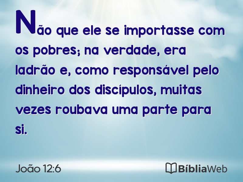 João 12:6 em imagem para compartilhar