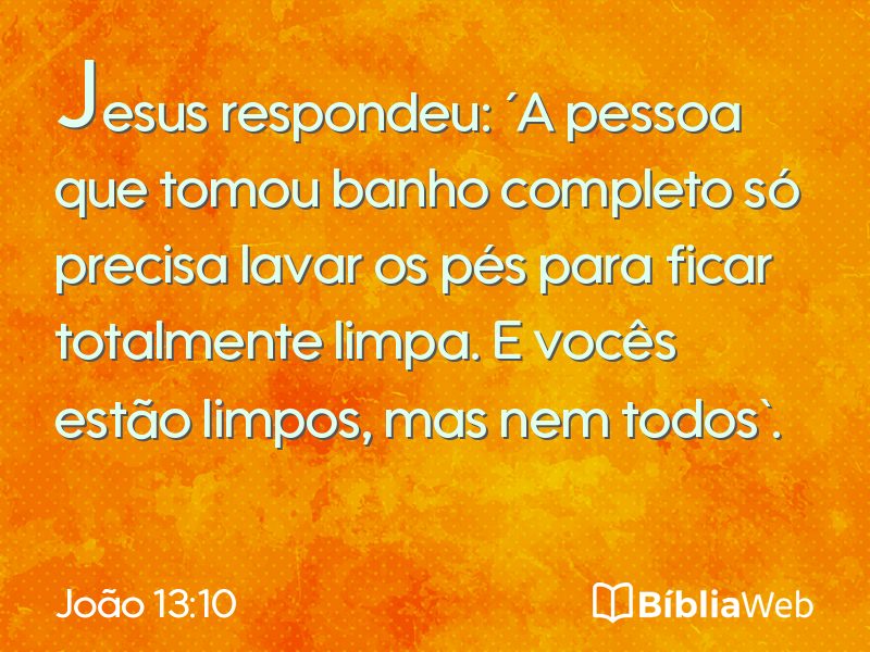 João 13:10 em imagem para compartilhar