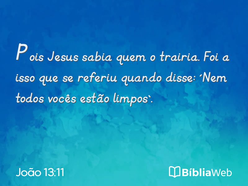 João 13:11 em imagem para compartilhar