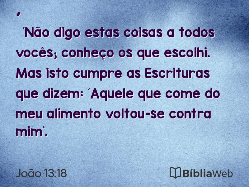 João 13:18 em imagem para compartilhar