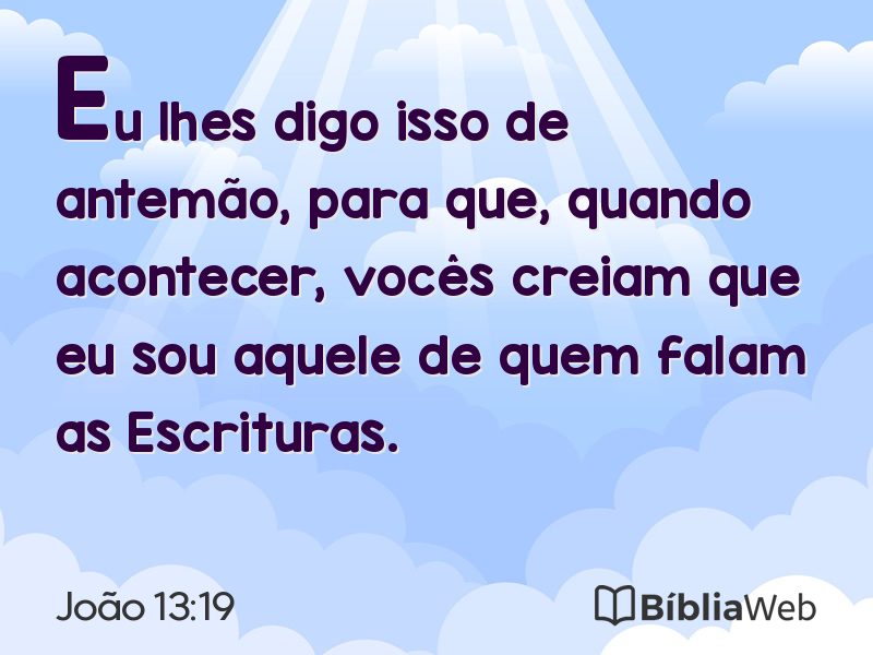 João 13:19 em imagem para compartilhar