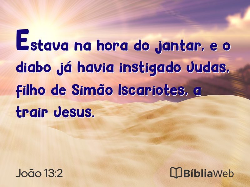 João 13:2 em imagem para compartilhar