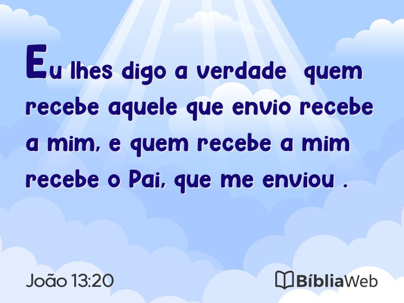 João 13:20 em imagem para compartilhar