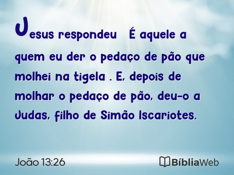 João 13:26 em imagem para compartilhar