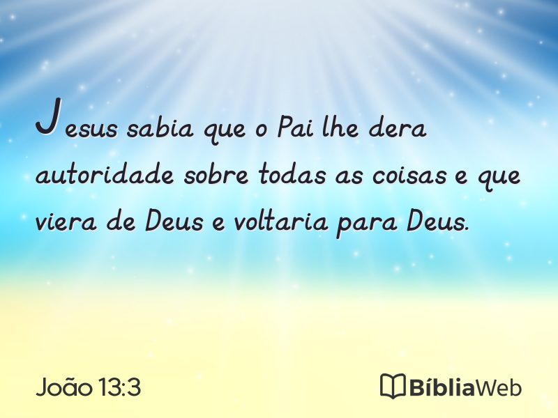 João 13:3 em imagem para compartilhar