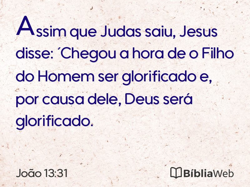 João 13:31 em imagem para compartilhar