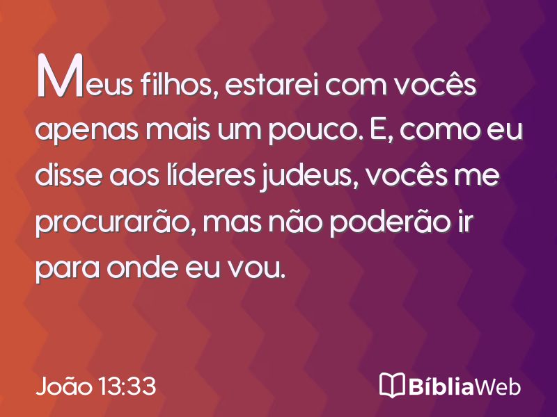 João 13:33 em imagem para compartilhar