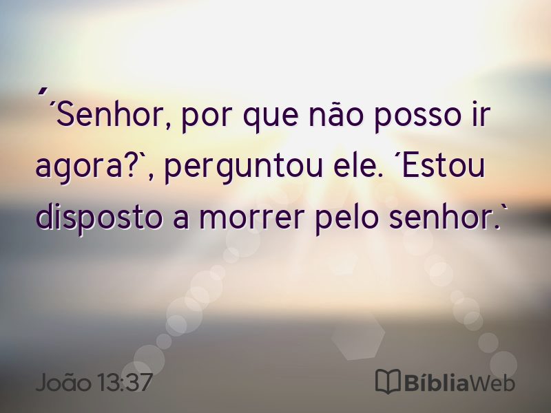 João 13:37 em imagem para compartilhar