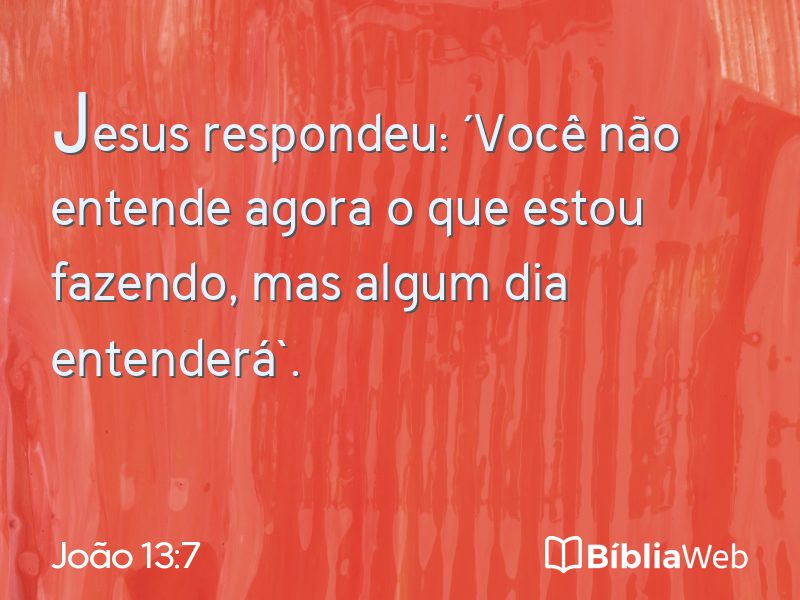 João 13:7 em imagem para compartilhar