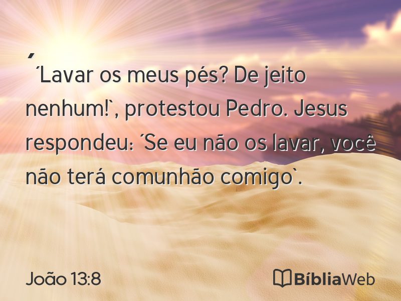 João 13:8 em imagem para compartilhar