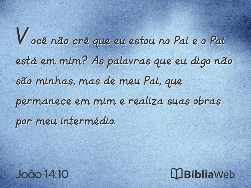 João 14:10 em imagem para compartilhar