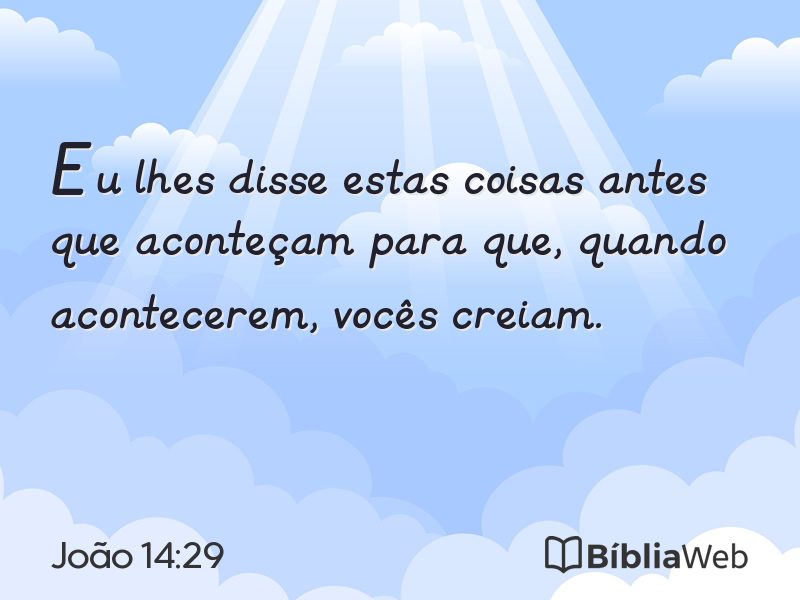 João 14:29 em imagem para compartilhar