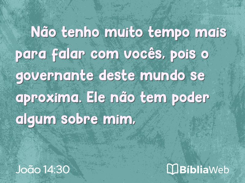 João 14:30 em imagem para compartilhar