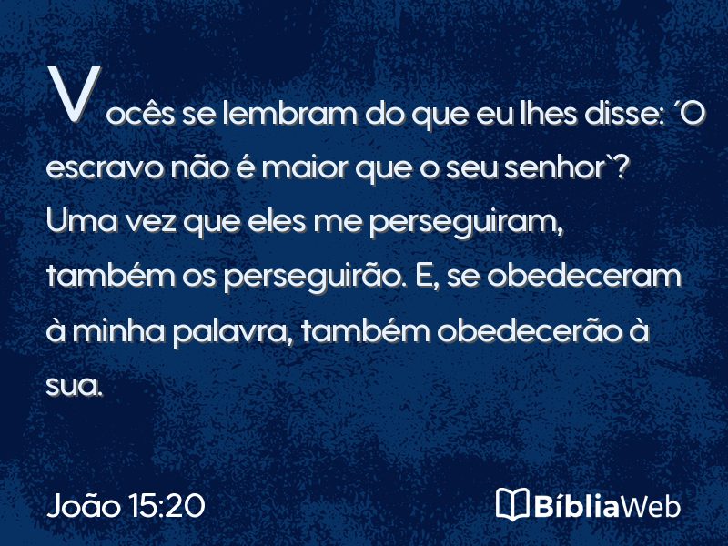 João 15:20 em imagem para compartilhar