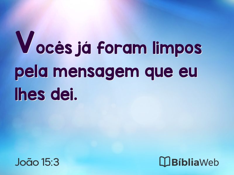 João 15:3 em imagem para compartilhar