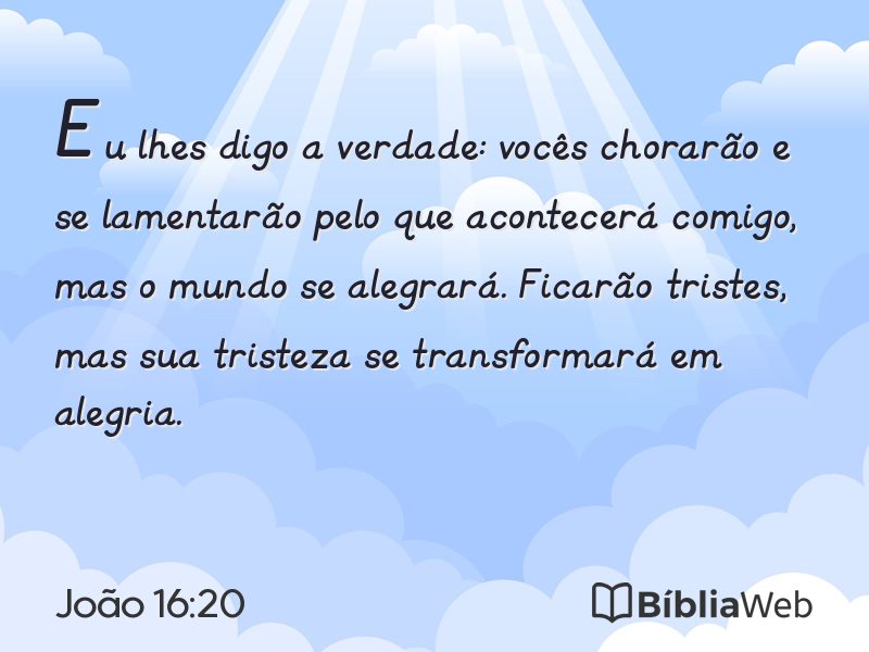 João 16:20 em imagem para compartilhar